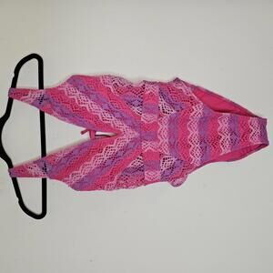 Pink and Purple Lace Women Swim One Piece